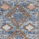 2' X 8' Blue Southwestern Power Loom Non Skid Runner Rug
