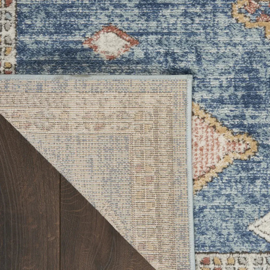 3' X 5' Blue Southwestern Power Loom Non Skid Area Rug - Homeroots - Flyclothing LLC