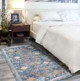 3' X 5' Blue Southwestern Power Loom Non Skid Area Rug - Homeroots - Flyclothing LLC