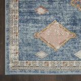 3' X 5' Blue Southwestern Power Loom Non Skid Area Rug - Homeroots - Flyclothing LLC