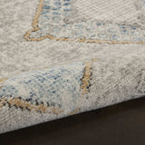 2' X 4' Ivory Grey And Blue Southwestern Power Loom Non Skid Area Rug - Homeroots - Flyclothing LLC