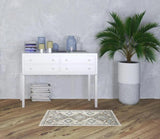 2' X 4' Ivory Grey And Blue Southwestern Power Loom Non Skid Area Rug - Homeroots