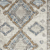 2' X 4' Ivory Grey And Blue Southwestern Power Loom Non Skid Area Rug - Homeroots - Flyclothing LLC
