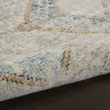3' X 5' Ivory Grey And Blue Southwestern Power Loom Non Skid Area Rug - Homeroots - Flyclothing LLC