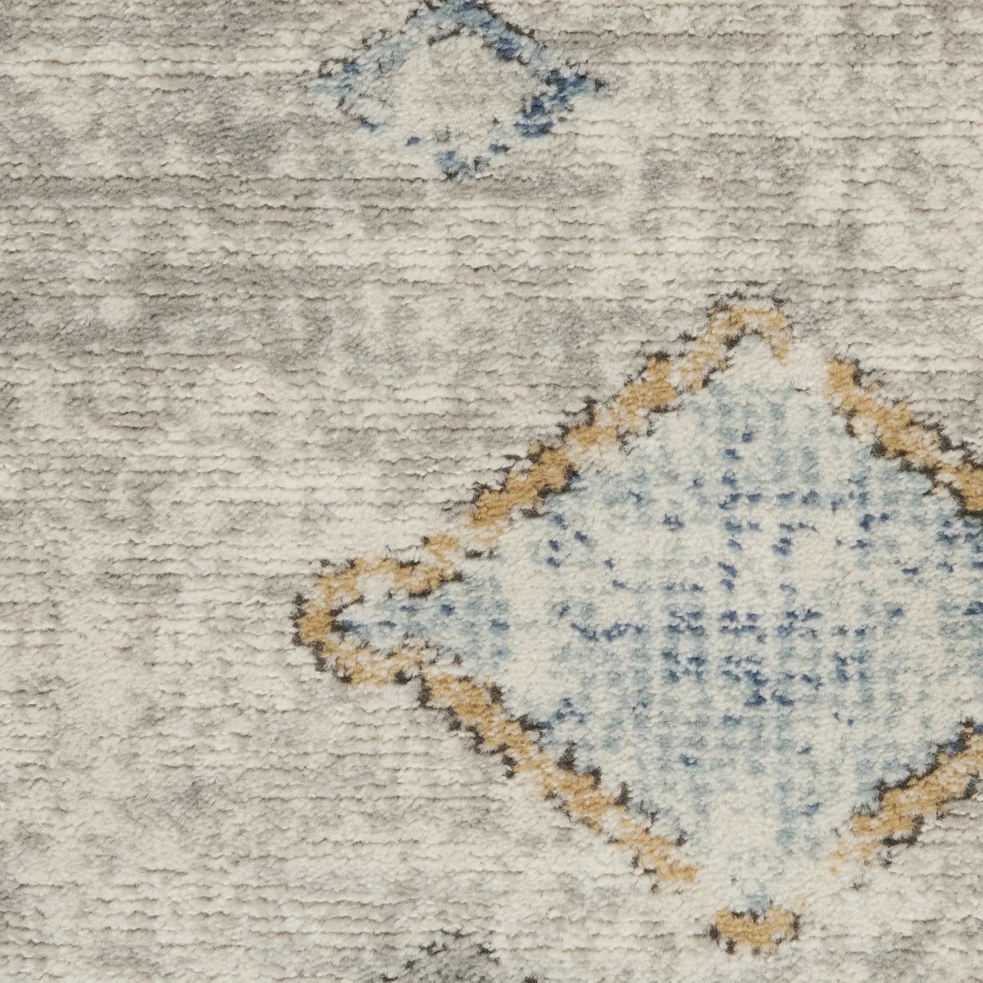3' X 5' Ivory Grey And Blue Southwestern Power Loom Non Skid Area Rug - Homeroots - Flyclothing LLC