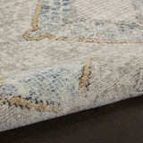 4' X 6' Ivory Grey And Blue Southwestern Power Loom Non Skid Area Rug - Homeroots