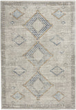 4' X 6' Ivory Grey And Blue Southwestern Power Loom Non Skid Area Rug - Homeroots
