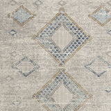 4' X 6' Ivory Grey And Blue Southwestern Power Loom Non Skid Area Rug - Homeroots - Flyclothing LLC