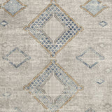 5' X 7' Ivory Grey And Blue Southwestern Power Loom Non Skid Area Rug - Homeroots - Flyclothing LLC