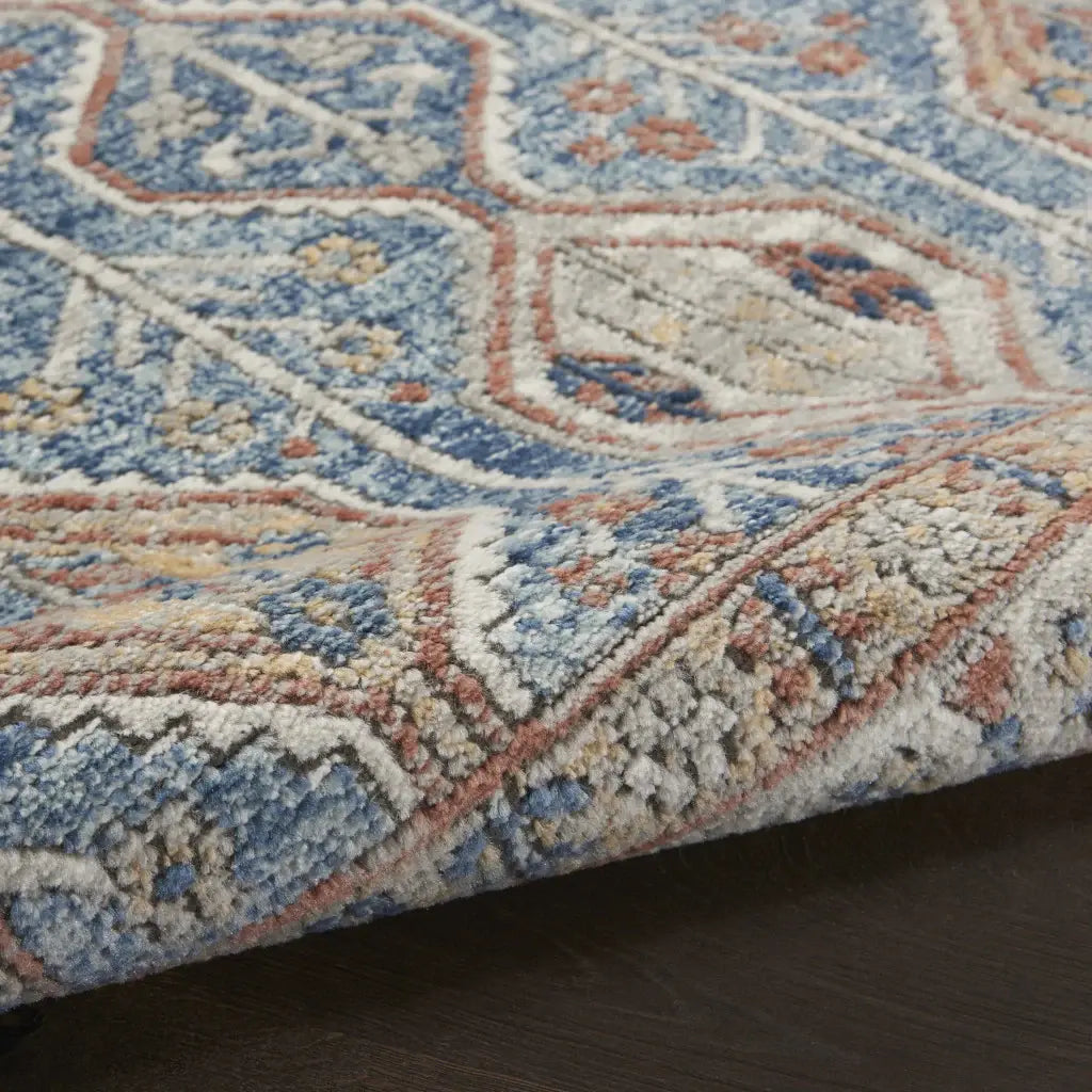 2' X 4' Blue Southwestern Power Loom Non Skid Area Rug - Homeroots - Flyclothing LLC