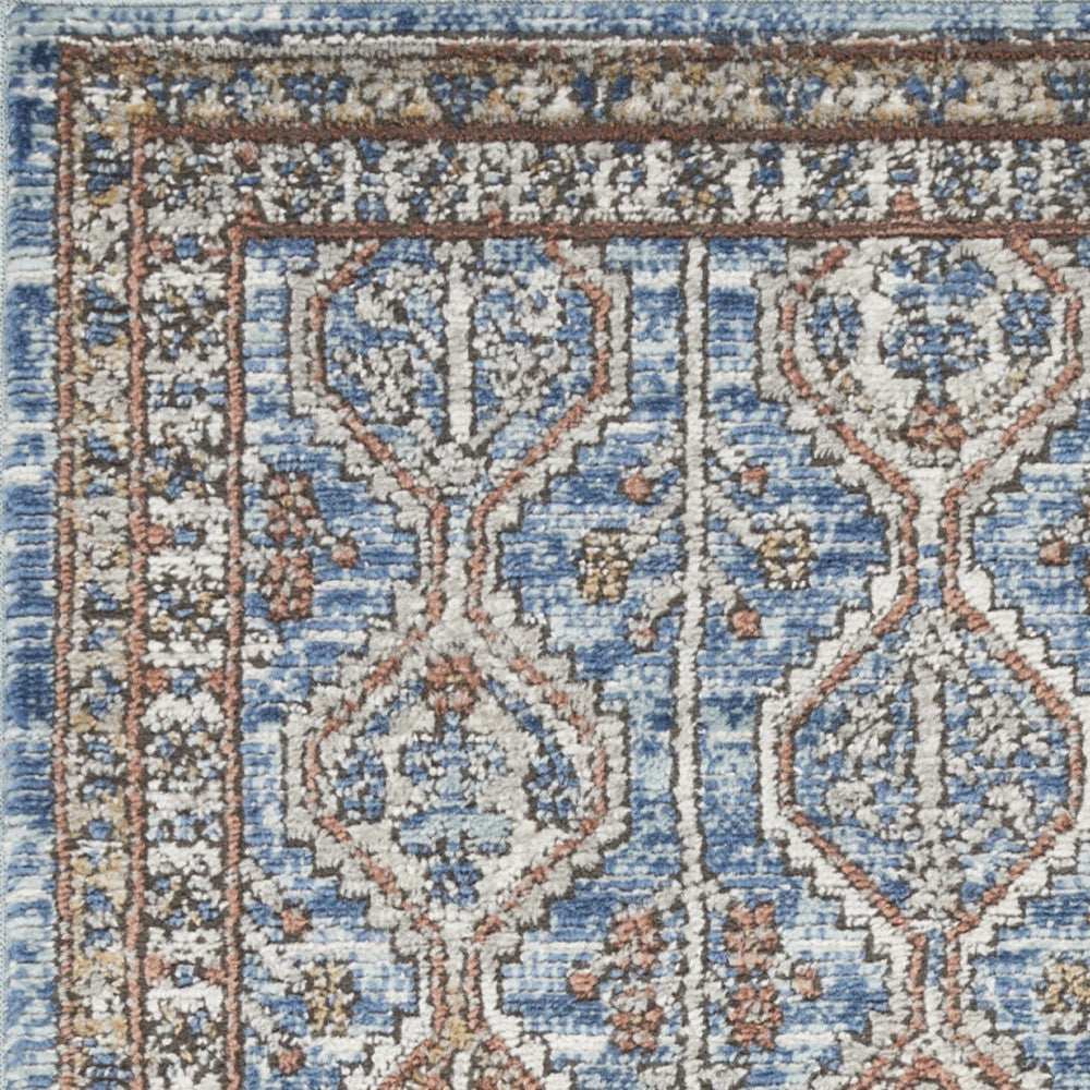 2' X 4' Blue Southwestern Power Loom Non Skid Area Rug - Homeroots - Flyclothing LLC