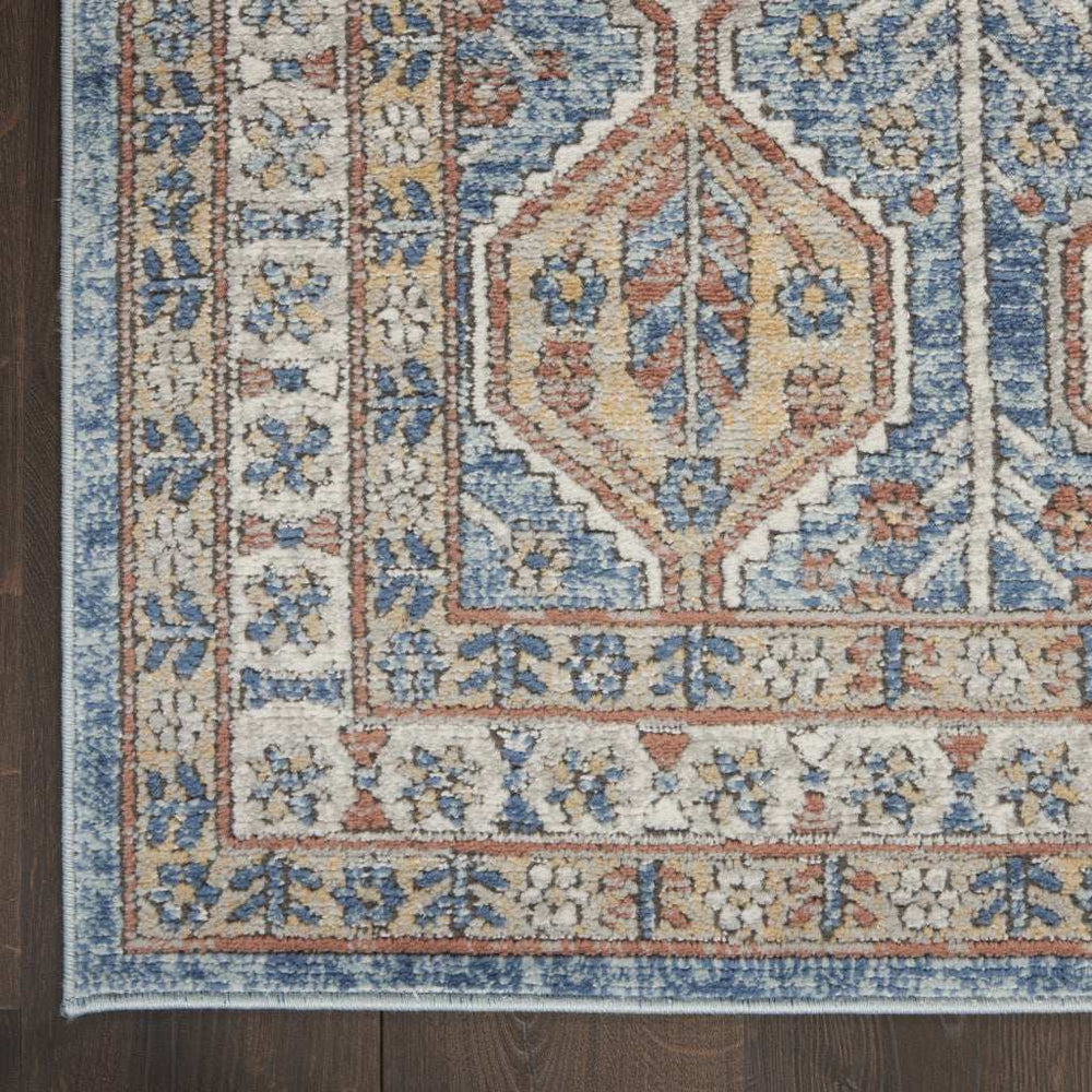2' X 4' Blue Southwestern Power Loom Non Skid Area Rug - Homeroots - Flyclothing LLC