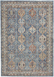 4' X 6' Blue Southwestern Power Loom Non Skid Area Rug - Homeroots