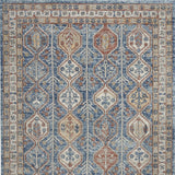 4' X 6' Blue Southwestern Power Loom Non Skid Area Rug