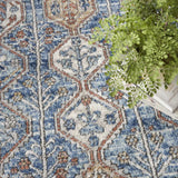 4' X 6' Blue Southwestern Power Loom Non Skid Area Rug - Homeroots - Flyclothing LLC