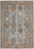 4' X 6' Grey Southwestern Power Loom Non Skid Area Rug