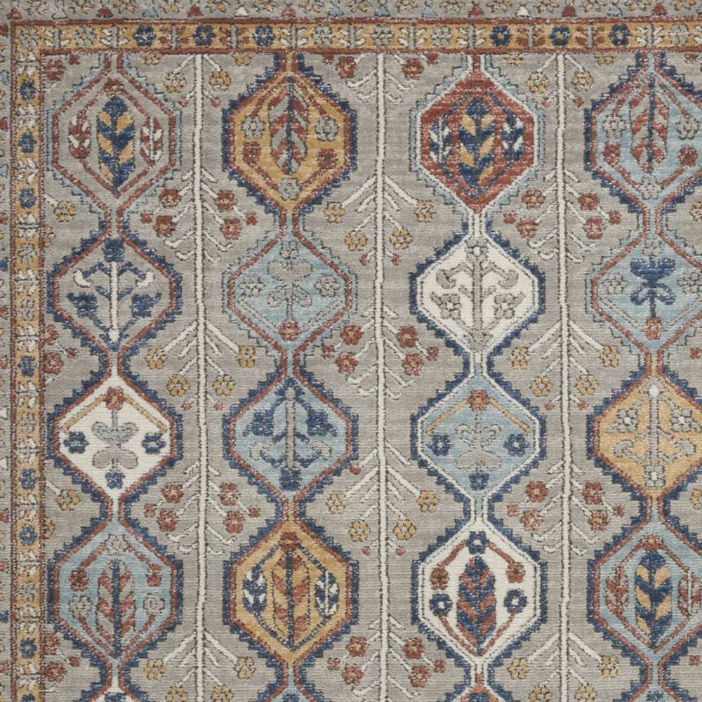 4' X 6' Grey Southwestern Power Loom Non Skid Area Rug - Homeroots - Flyclothing LLC