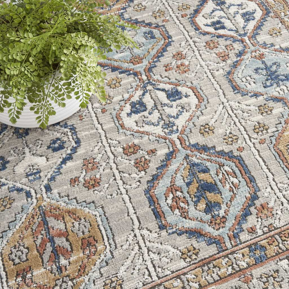 4' X 6' Grey Southwestern Power Loom Non Skid Area Rug - Homeroots - Flyclothing LLC