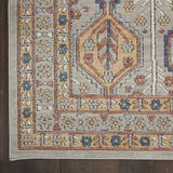4' X 6' Grey Southwestern Power Loom Non Skid Area Rug