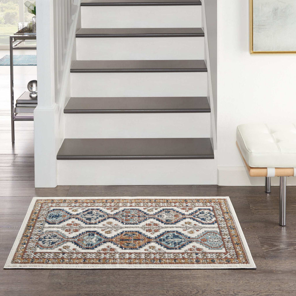 2' X 4' Ivory Southwestern Power Loom Non Skid Area Rug - Homeroots - Flyclothing LLC