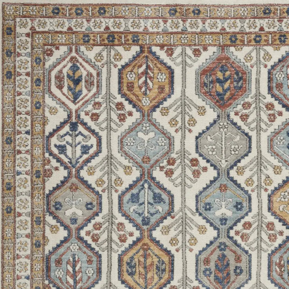 4' X 6' Ivory Southwestern Power Loom Non Skid Area Rug - Homeroots - Flyclothing LLC