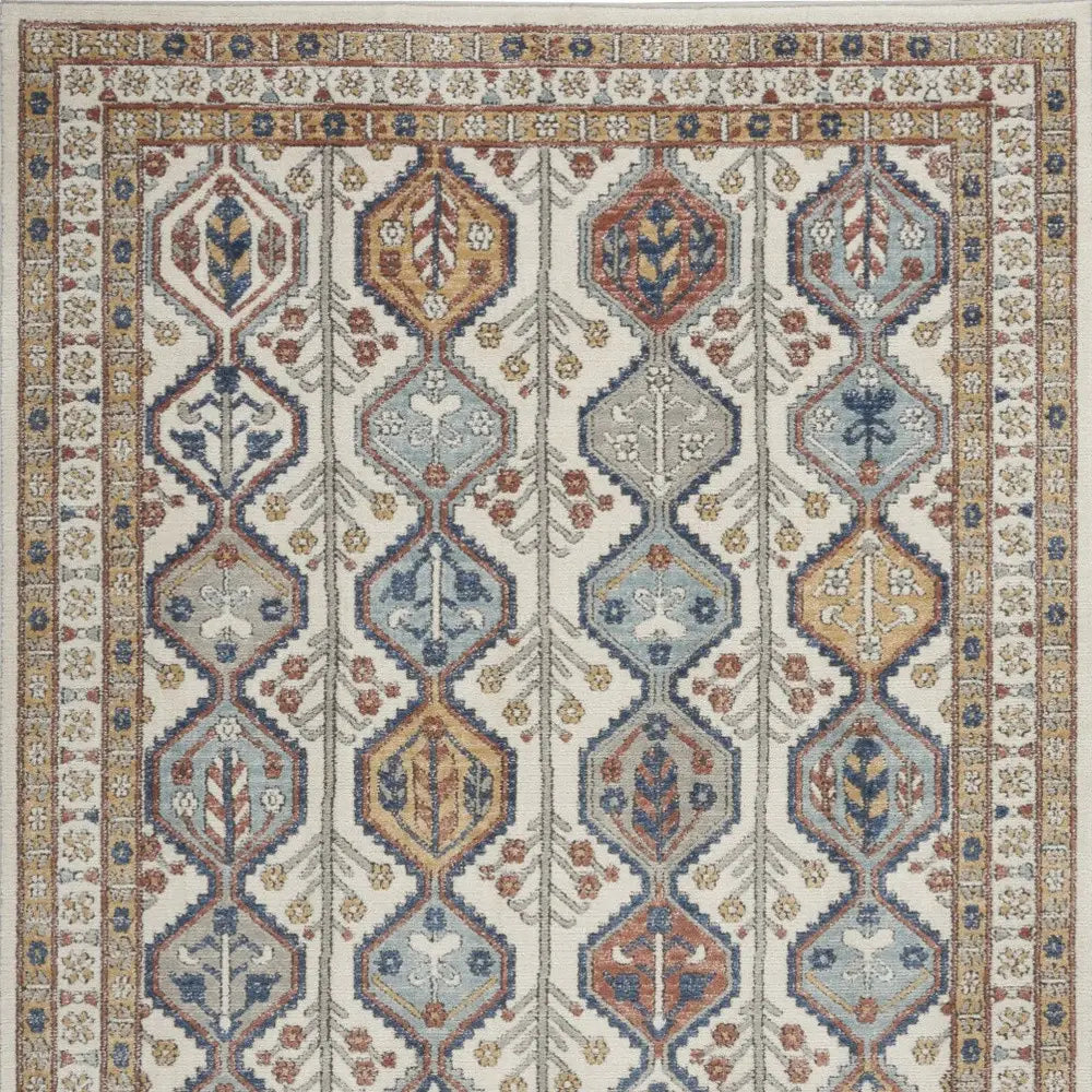 4' X 6' Ivory Southwestern Power Loom Non Skid Area Rug - Homeroots - Flyclothing LLC