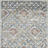 2' X 4' Blue And Ivory Southwestern Power Loom Non Skid Area Rug - Homeroots