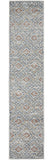 8' Blue And Ivory Southwestern Power Loom Non Skid Runner Rug