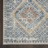 3' X 5' Blue And Ivory Southwestern Power Loom Non Skid Area Rug - Homeroots - Flyclothing LLC