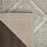 2' X 4' Grey Ivory And Blue Southwestern Power Loom Non Skid Area Rug - Homeroots - Flyclothing LLC