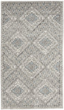 2' X 4' Grey Ivory And Blue Southwestern Power Loom Non Skid Area Rug