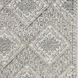 2' X 4' Grey Ivory And Blue Southwestern Power Loom Non Skid Area Rug - Homeroots
