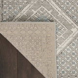 2' X 8' Grey Ivory And Blue Southwestern Power Loom Non Skid Runner Rug - Homeroots - Flyclothing LLC