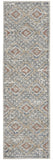 2' X 8' Grey Ivory And Blue Southwestern Power Loom Non Skid Runner Rug - Homeroots
