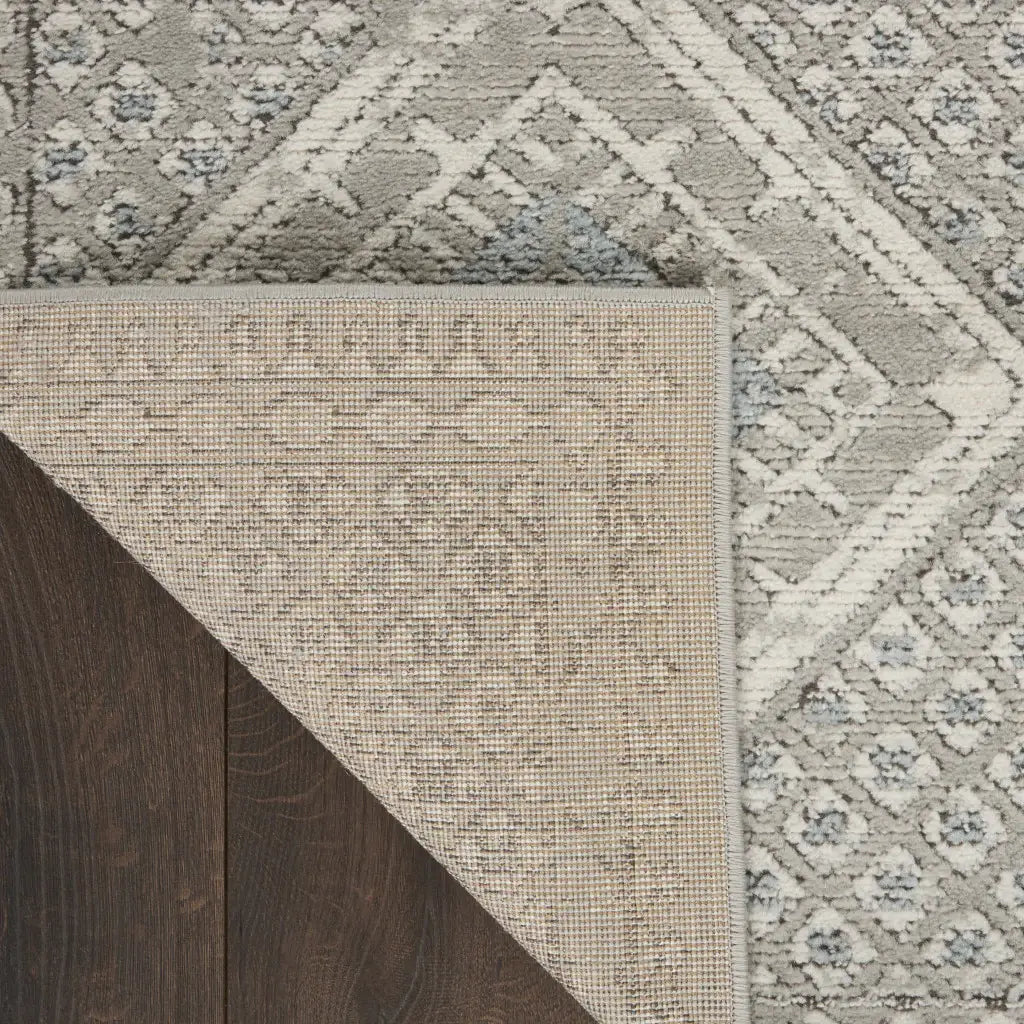 3' X 5' Grey Ivory And Blue Southwestern Power Loom Non Skid Area Rug - Homeroots - Flyclothing LLC