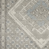 4' X 6' Grey Ivory And Blue Southwestern Power Loom Non Skid Area Rug - Homeroots