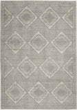 4' X 6' Grey Ivory And Blue Southwestern Power Loom Non Skid Area Rug - Homeroots