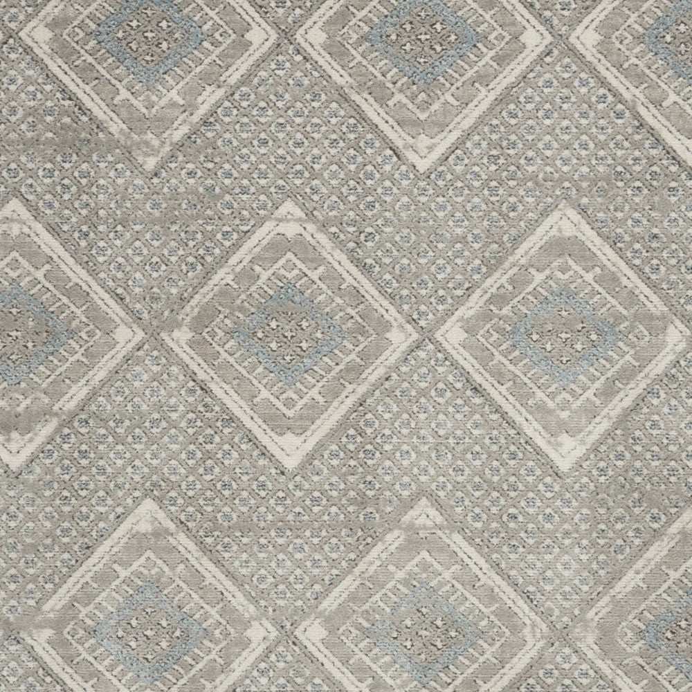 4' X 6' Grey Ivory And Blue Southwestern Power Loom Non Skid Area Rug - Homeroots - Flyclothing LLC