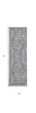 2' X 6' Grey Oriental Power Loom Distressed Washable Runner Rug - Homeroots