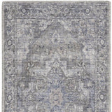 2' X 6' Grey Oriental Power Loom Distressed Washable Runner Rug - Homeroots