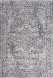 4' X 6' Grey Oriental Power Loom Distressed Washable Area Rug - Homeroots