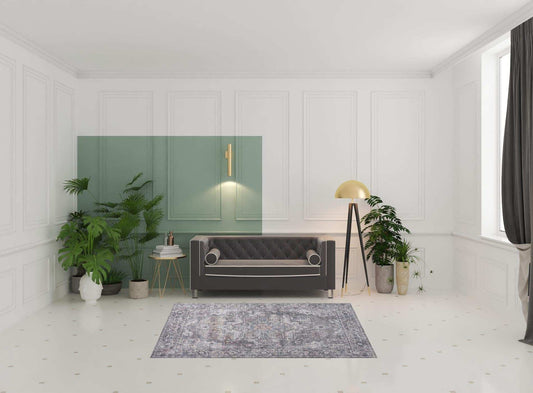 5' X 7' Grey Oriental Power Loom Distressed Washable Area Rug - Homeroots - Flyclothing LLC