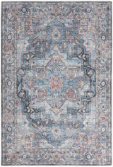 4' X 6' Light Blue Oriental Power Loom Distressed Washable Area Rug - Homeroots - Flyclothing LLC