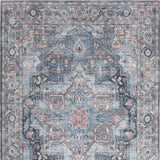 4' X 6' Light Blue Oriental Power Loom Distressed Washable Area Rug - Homeroots - Flyclothing LLC