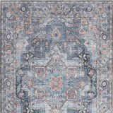 5' X 7' Light Blue Oriental Power Loom Distressed Washable Area Rug - Homeroots
