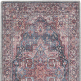 2' X 6' Red Oriental Power Loom Distressed Washable Runner Rug - Homeroots
