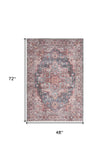 4' X 6' Multicolor Oriental Power Loom Distressed Washable Area Rug - Homeroots - Flyclothing LLC