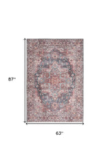 5' X 7' Multicolor Oriental Power Loom Distressed Washable Area Rug - Homeroots - Flyclothing LLC