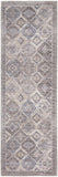 2' X 6' Ivory Latte Oriental Power Loom Distressed Washable Runner Rug