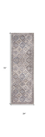 2' X 6' Ivory Latte Oriental Power Loom Distressed Washable Runner Rug - Homeroots - Flyclothing LLC